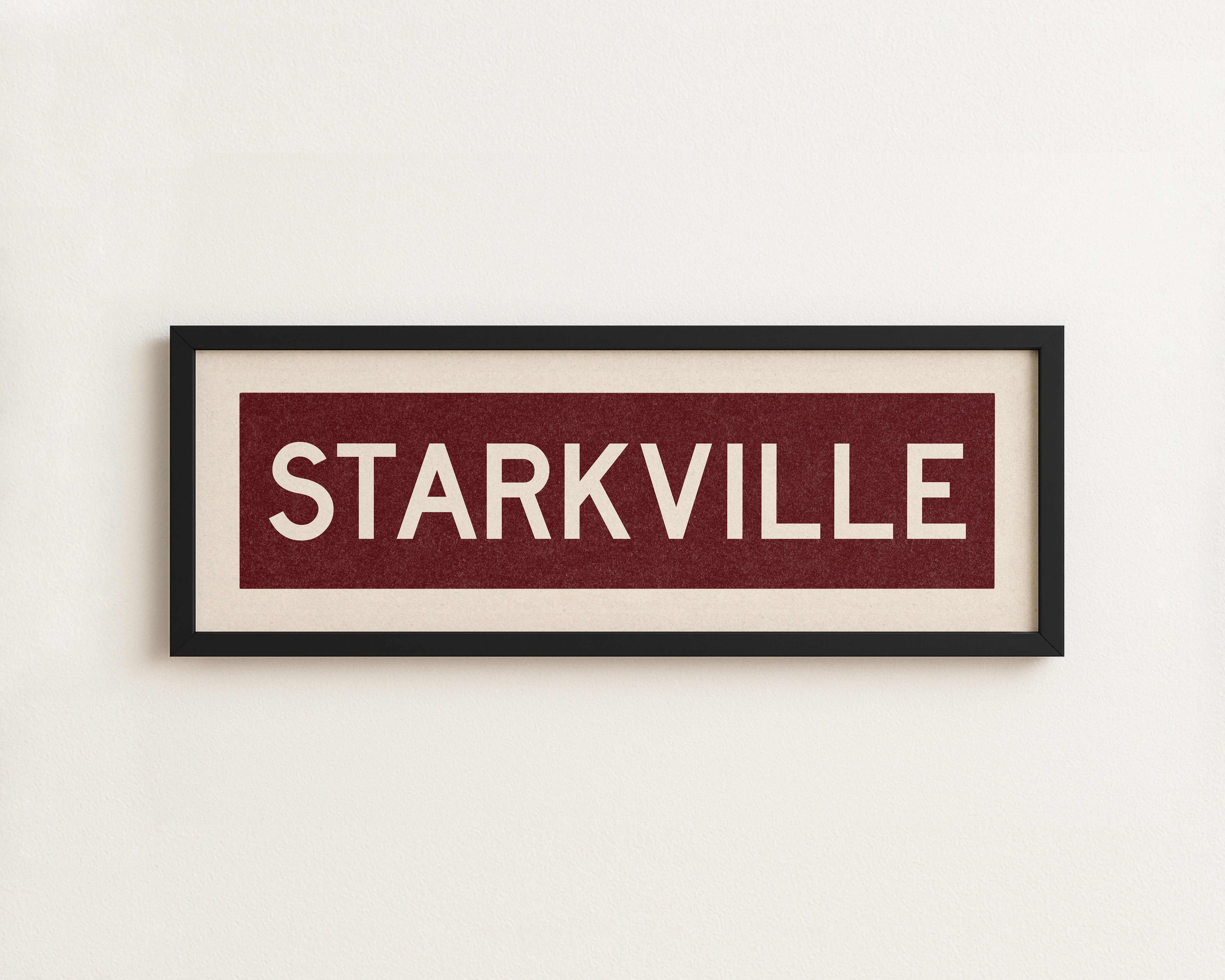 Framed Starkville Maroon Bus Scroll - Tejas Country Club