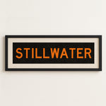 Framed Stillwater Orange Bus Scroll - Tejas Country Club