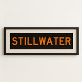 Framed Stillwater Orange Bus Scroll - Tejas Country Club
