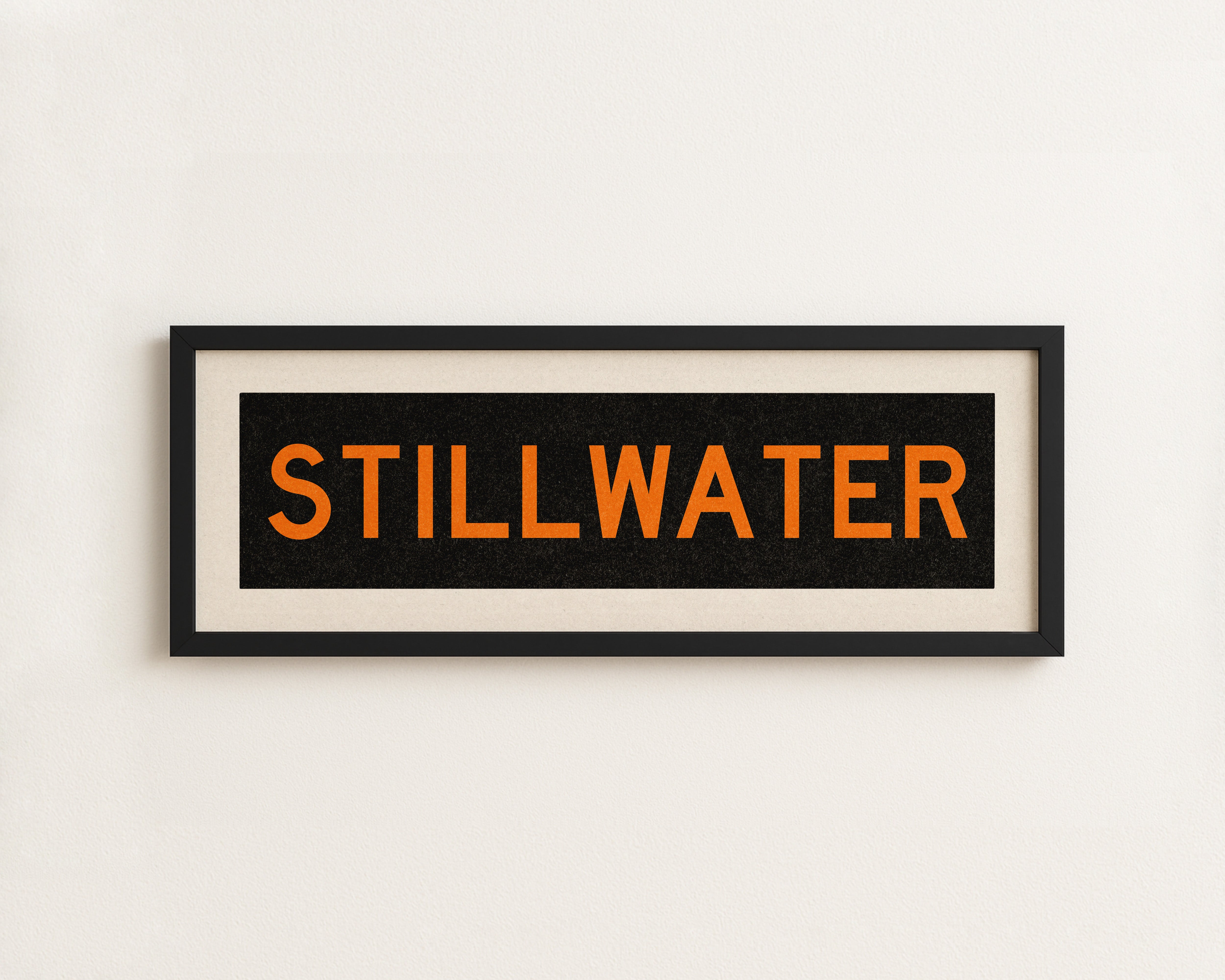 Framed Stillwater Orange Bus Scroll - Tejas Country Club