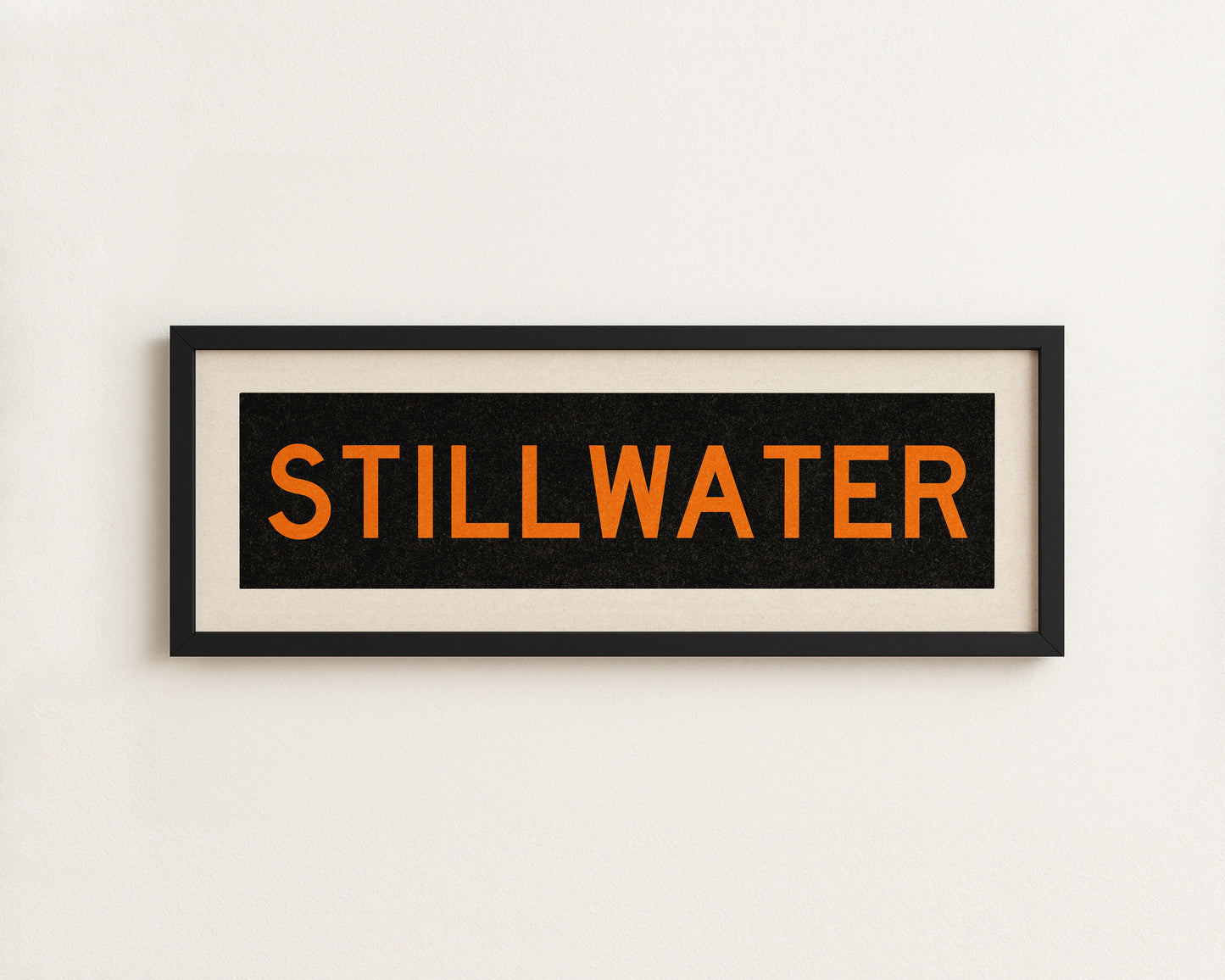 Framed Stillwater Orange Bus Scroll