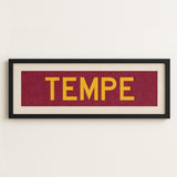 Framed Tempe Maroon Bus Scroll - Tejas Country Club