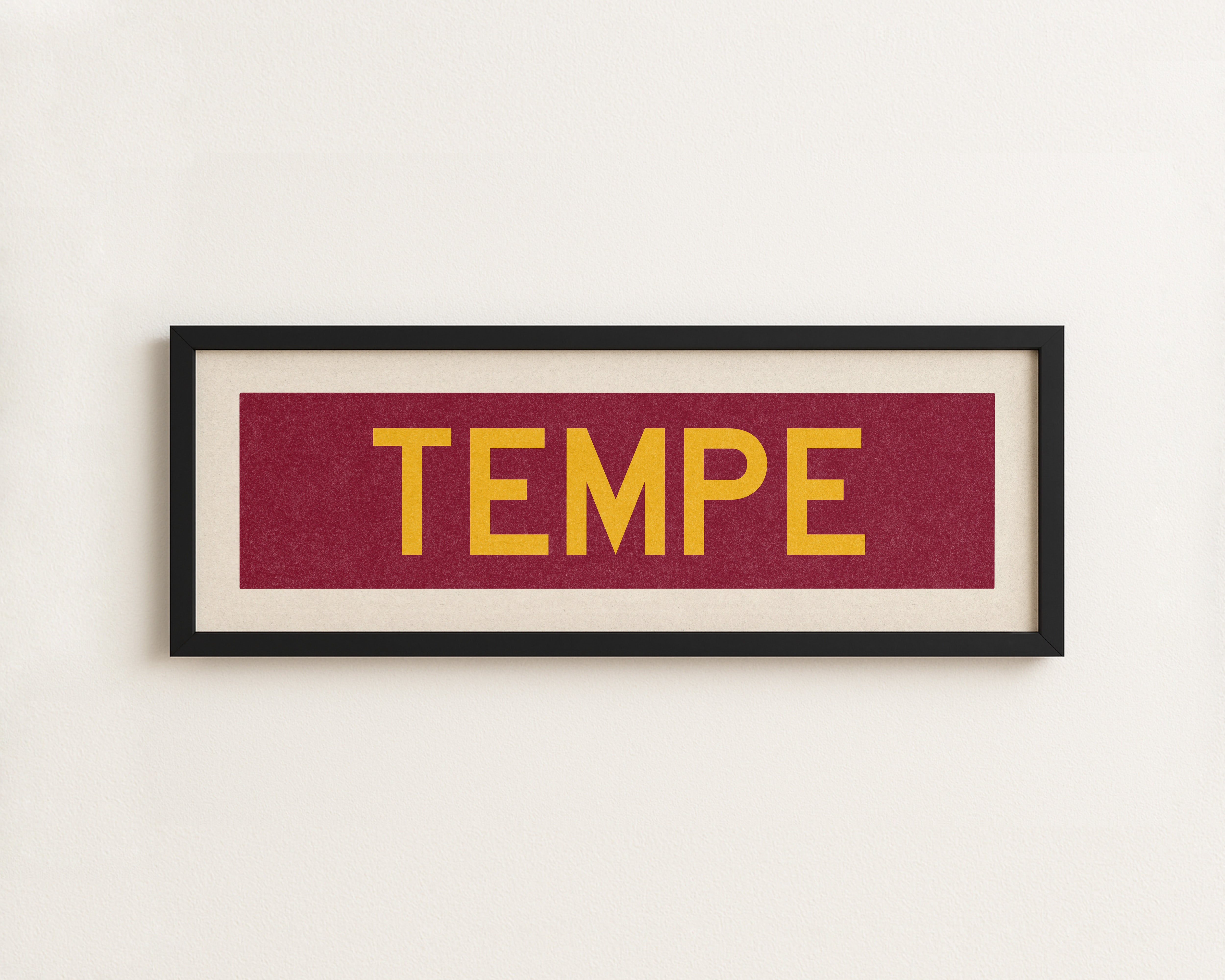 Framed Tempe Maroon Bus Scroll - Tejas Country Club