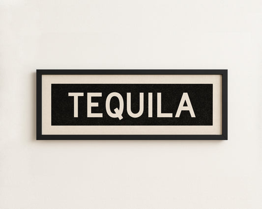 Framed Tequila Bus Scroll Sign