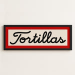 Framed Tortillas Black White Red Art Print - Tejas Country Club