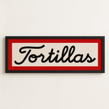Framed Tortillas Black White Red Art Print - Tejas Country Club