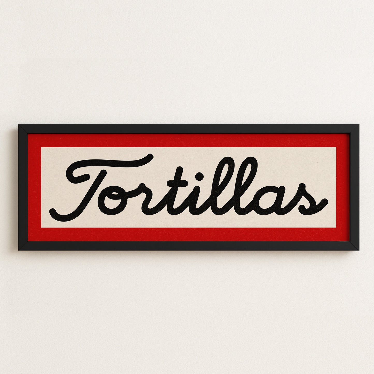 Framed Tortillas Black White Red Art Print