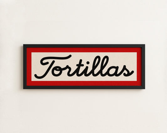 Framed Tortillas Black White Red Art Print