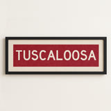 Framed Tuscaloosa Crimson Bus Scroll - Tejas Country Club