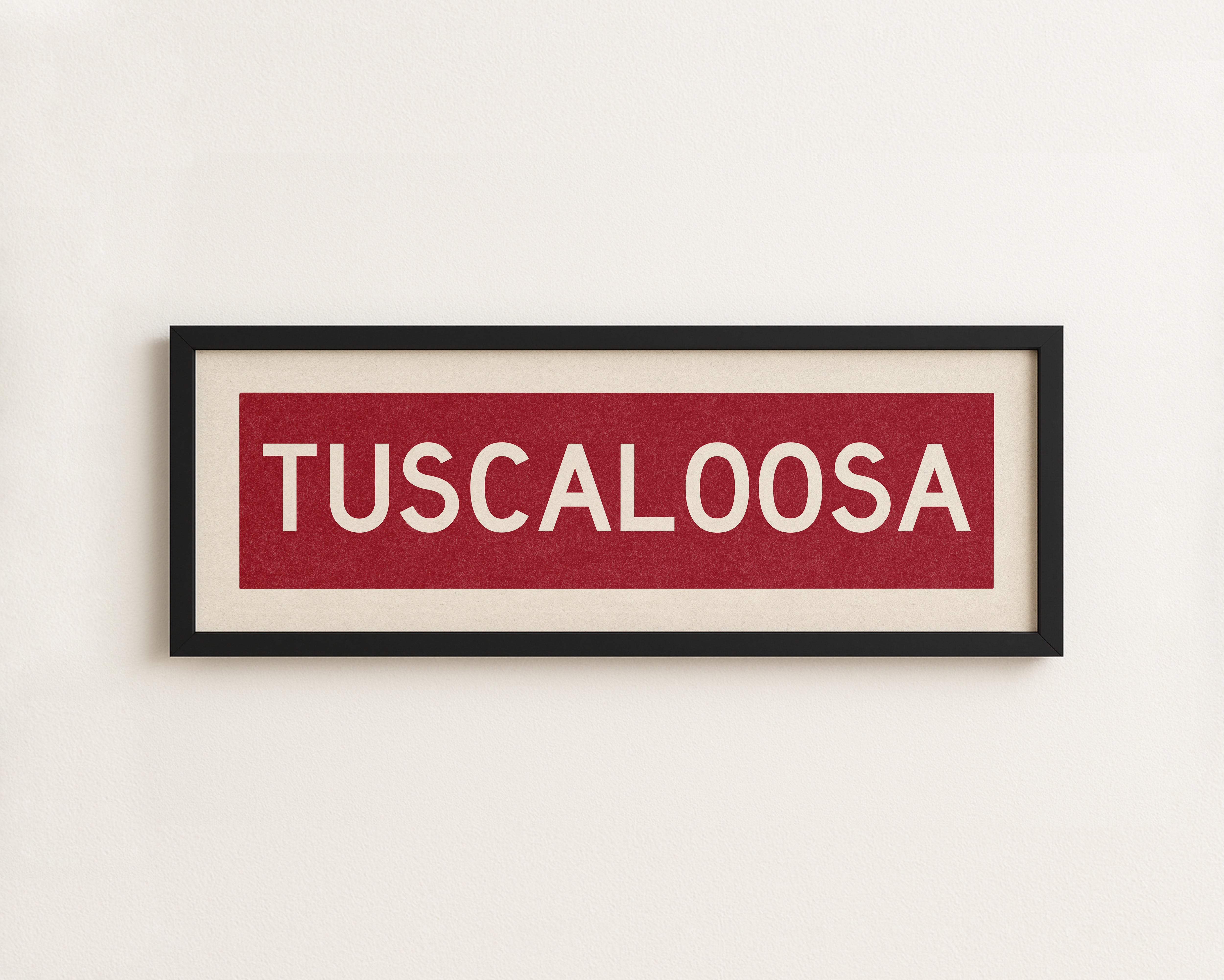 Framed Tuscaloosa Crimson Bus Scroll - Tejas Country Club