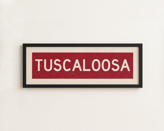 Framed Tuscaloosa Crimson Bus Scroll