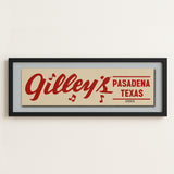 Framed Vintage Gilley's Bumper Sticker Art Print - Tejas Country Club