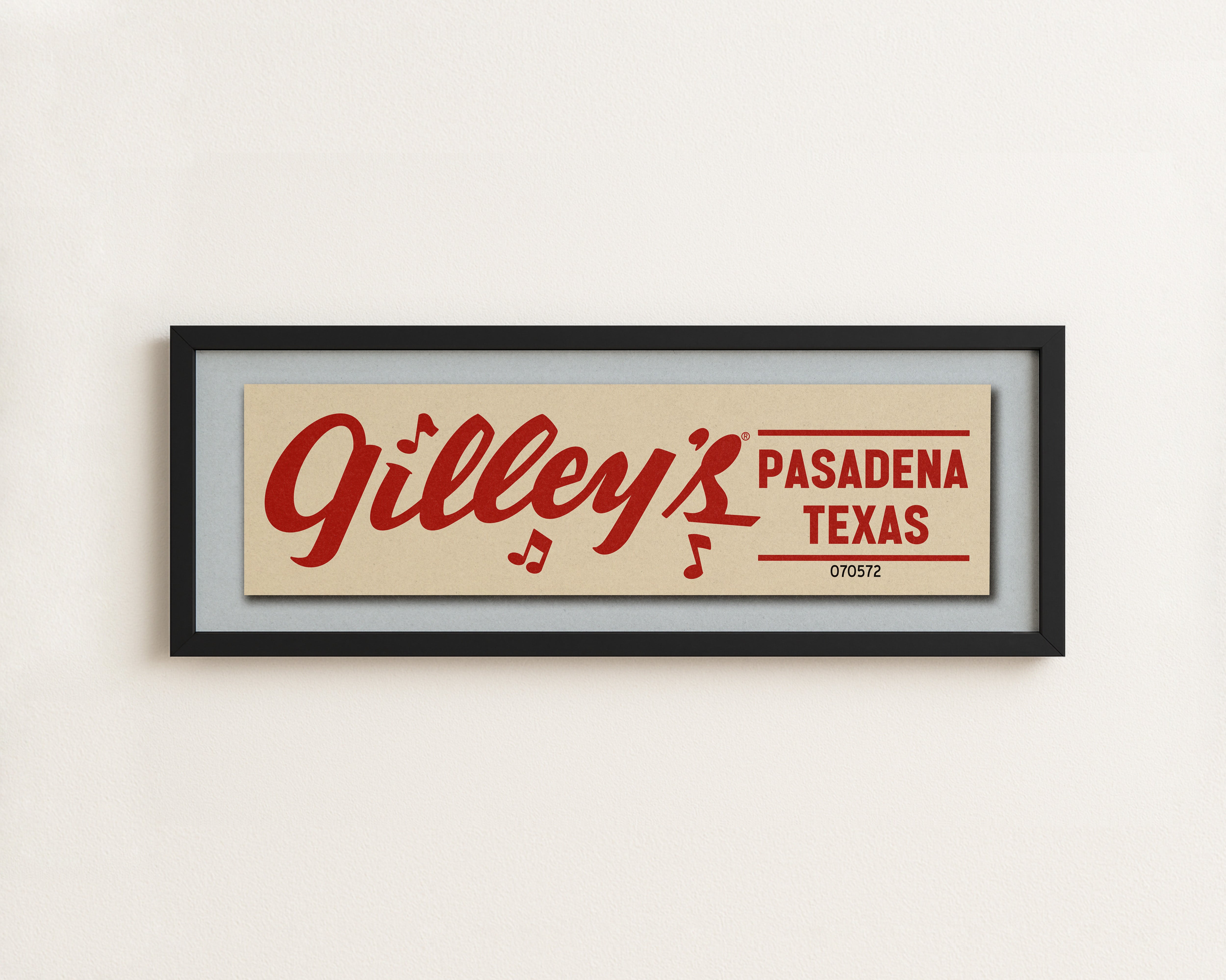 Framed Vintage Gilley's Bumper Sticker Art Print - Tejas Country Club