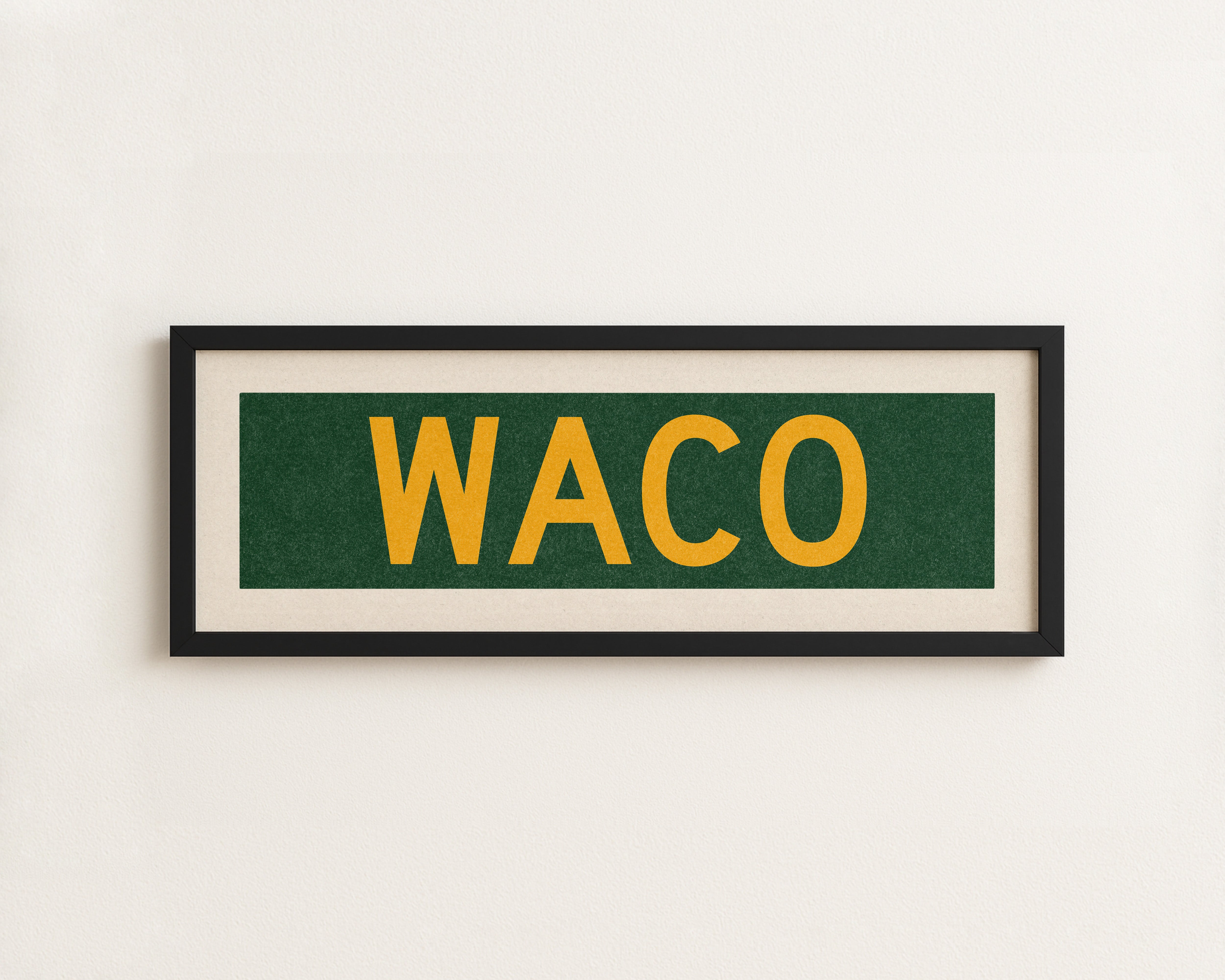 Framed Waco Green Bus Scroll - Tejas Country Club