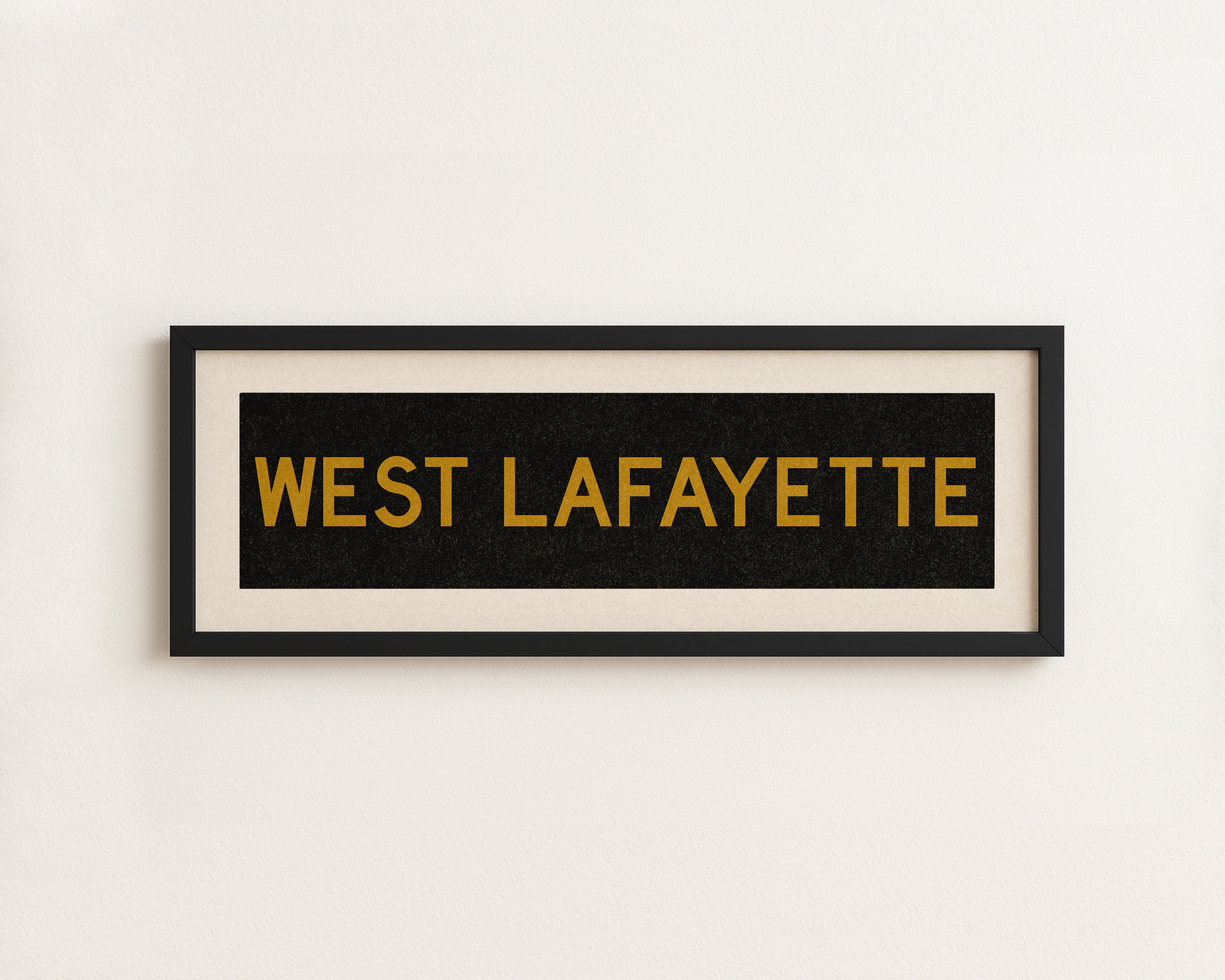 Framed West Lafayette Black and Gold Bus Scroll - Tejas Country Club