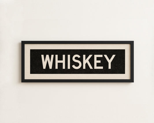 Framed Whiskey Bus Scroll Sign