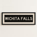 Framed Wichita Falls Bus Scroll Sign - Tejas Country Club