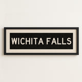 Framed Wichita Falls Bus Scroll Sign - Tejas Country Club
