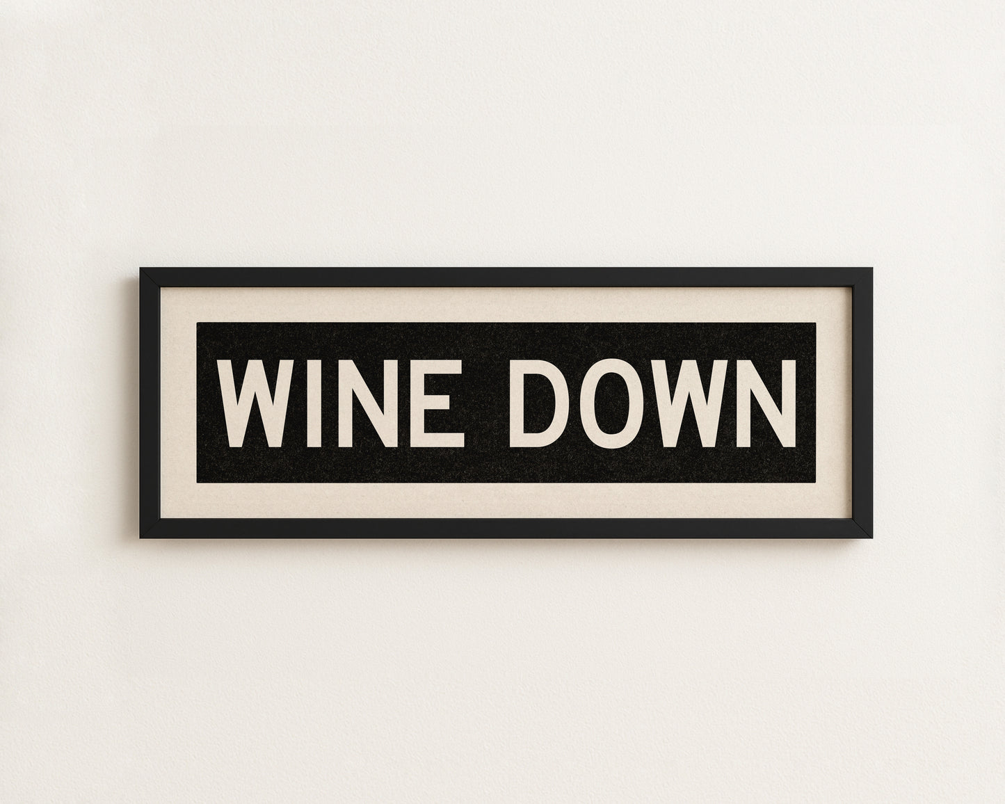 Framed Wine Down Bus Scroll Sign