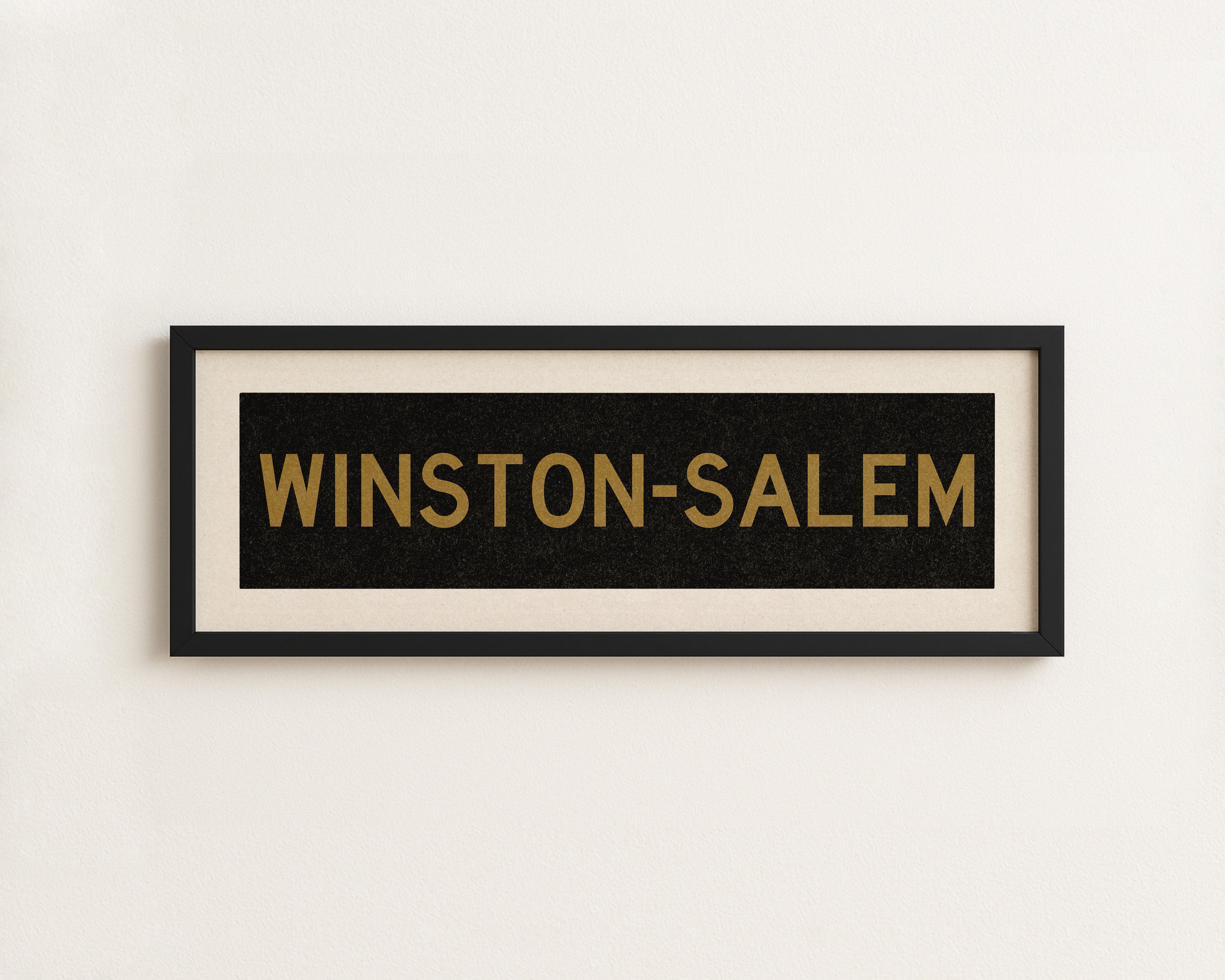 Framed Winston Salem Black & Gold Bus Scroll - Tejas Country Club