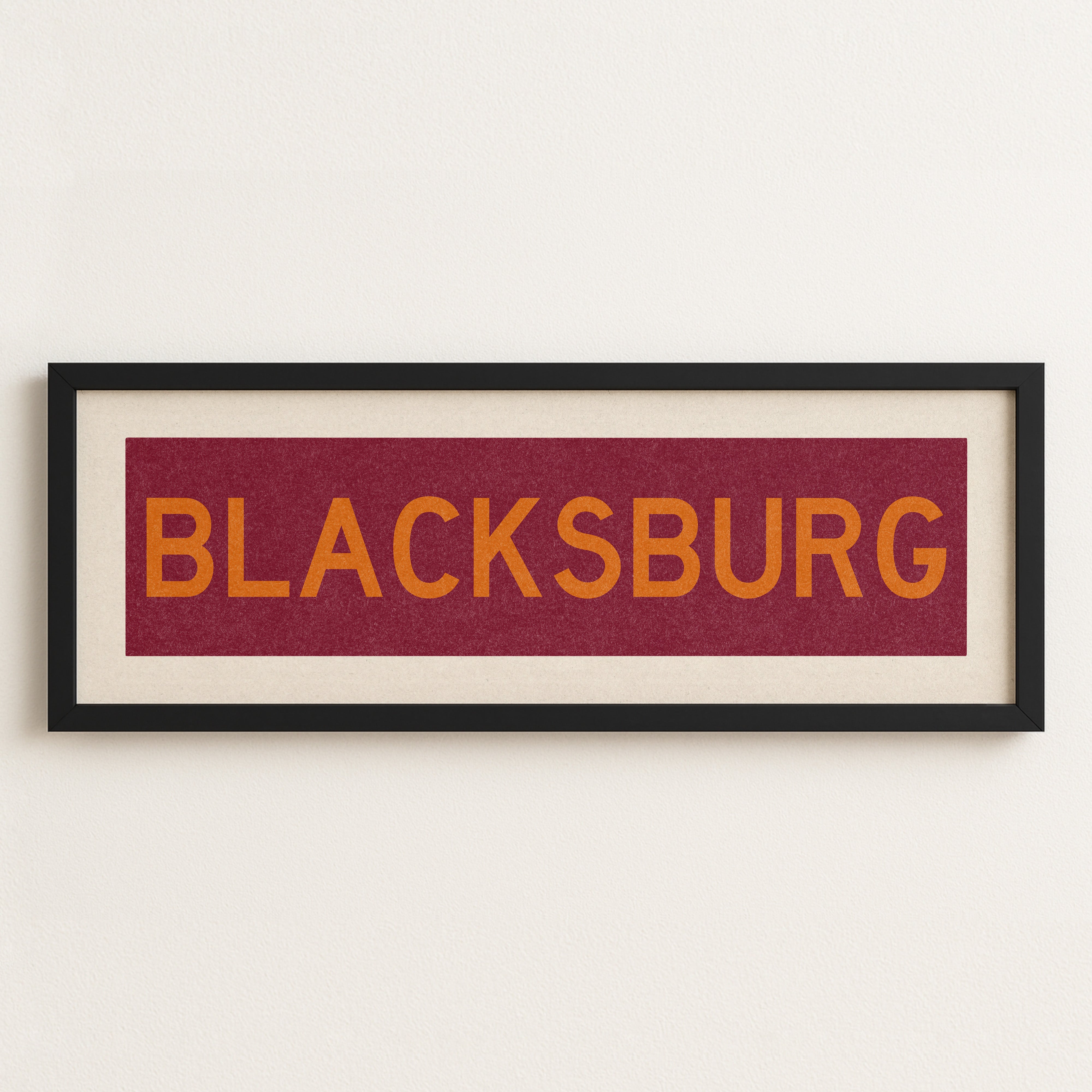 Framed Blacksburg Maroon Bus Scroll - Tejas Country Club
