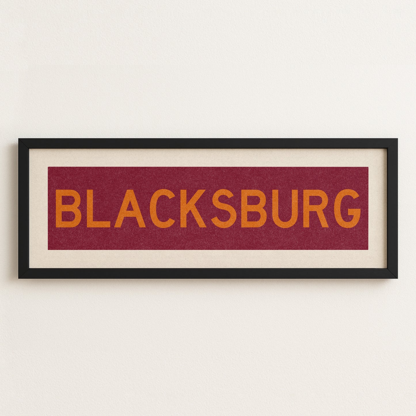 Framed Blacksburg Maroon Bus Scroll - Tejas Country Club