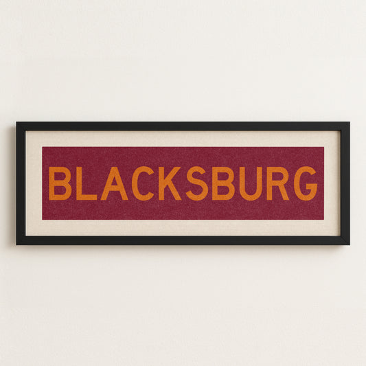 Framed Blacksburg Maroon Bus Scroll - Tejas Country Club