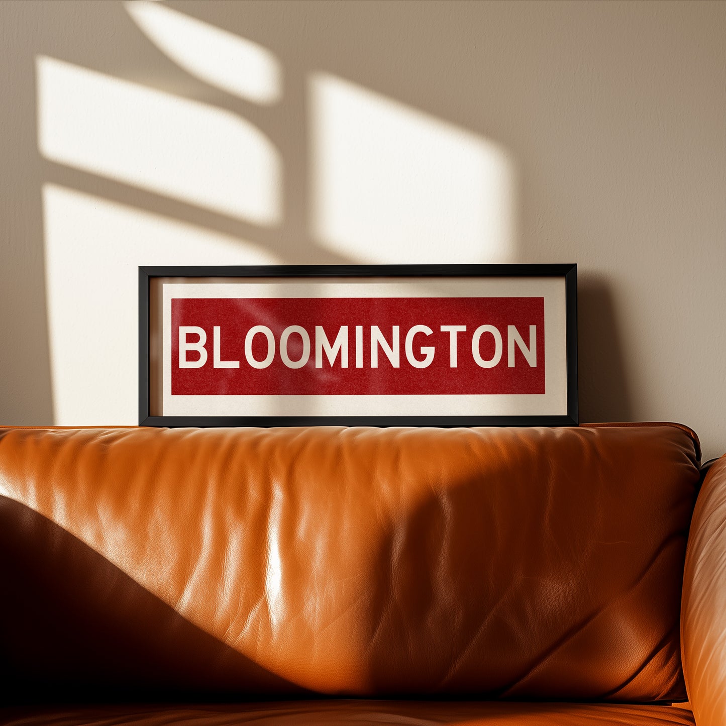 Framed Bloomington Crimson Bus Scroll