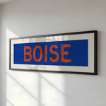 Framed Boise Blue and Orange Bus Scroll - Tejas Country Club
