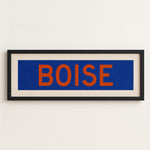 Framed Boise Blue and Orange Bus Scroll - Tejas Country Club