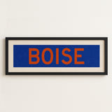 Framed Boise Blue and Orange Bus Scroll - Tejas Country Club