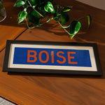 Framed Boise Blue and Orange Bus Scroll - Tejas Country Club