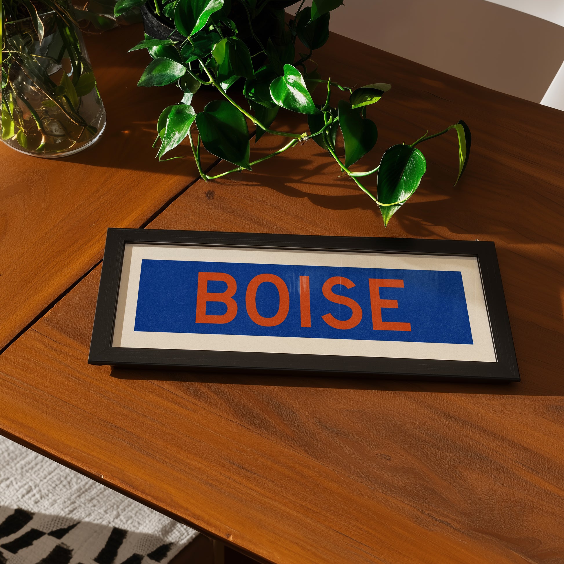 Framed Boise Blue and Orange Bus Scroll - Tejas Country Club