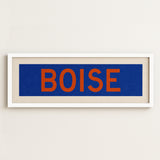 Framed Boise Blue and Orange Bus Scroll - Tejas Country Club