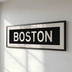 Framed Boston Massachusetts Bus Scroll - Tejas Country Club