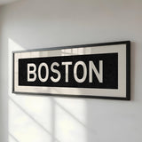 Framed Boston Massachusetts Bus Scroll - Tejas Country Club
