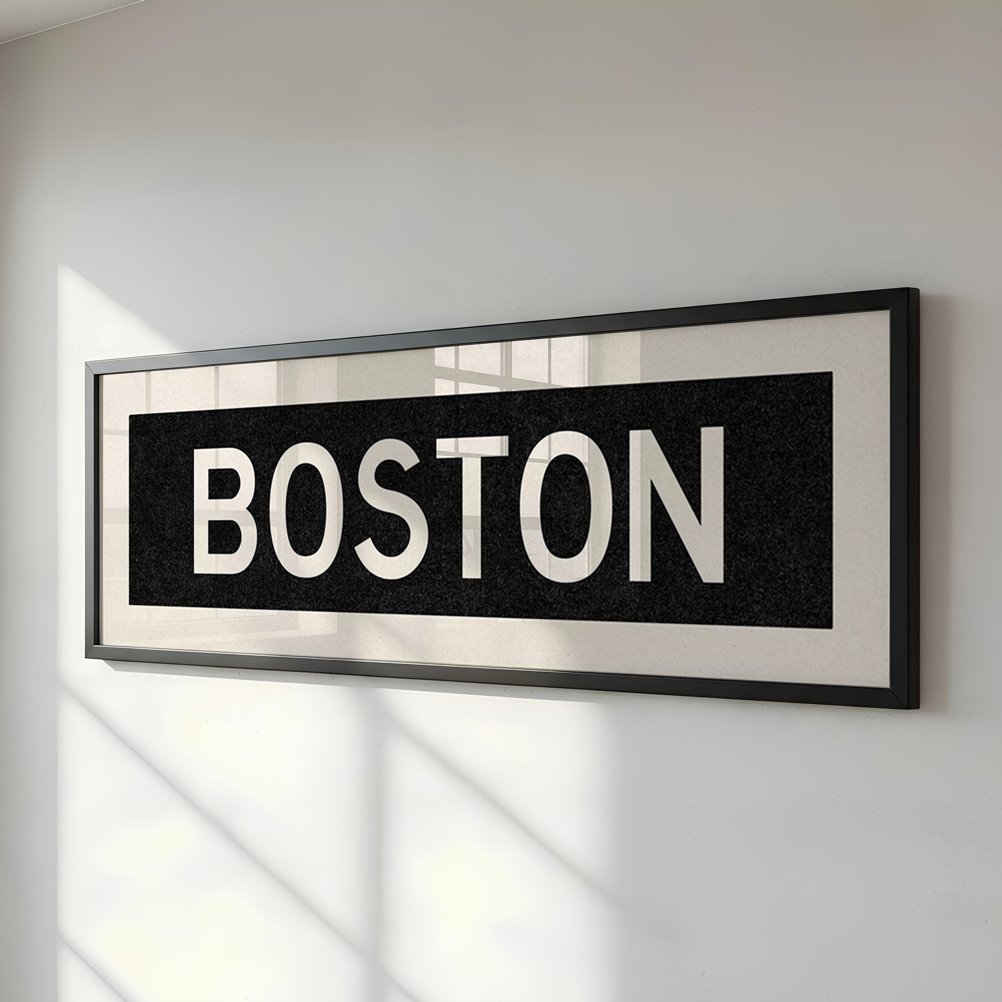 Framed Boston Massachusetts Bus Scroll - Tejas Country Club
