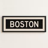 Framed Boston Massachusetts Bus Scroll - Tejas Country Club