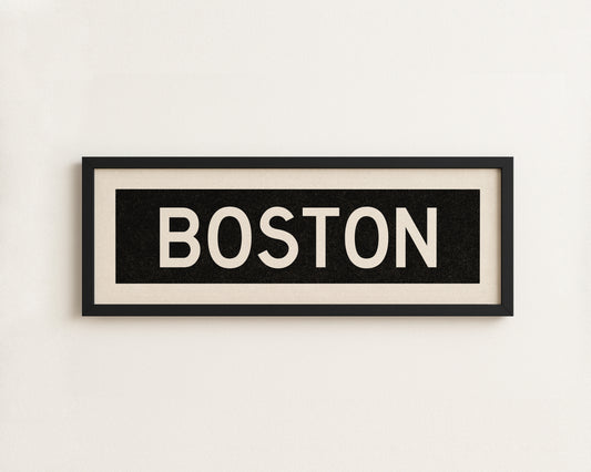 Framed Boston Massachusetts Bus Scroll