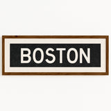 Framed Boston Massachusetts Bus Scroll - Tejas Country Club