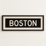 Framed Boston Massachusetts Bus Scroll - Tejas Country Club