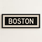 Framed Boston Massachusetts Bus Scroll - Tejas Country Club