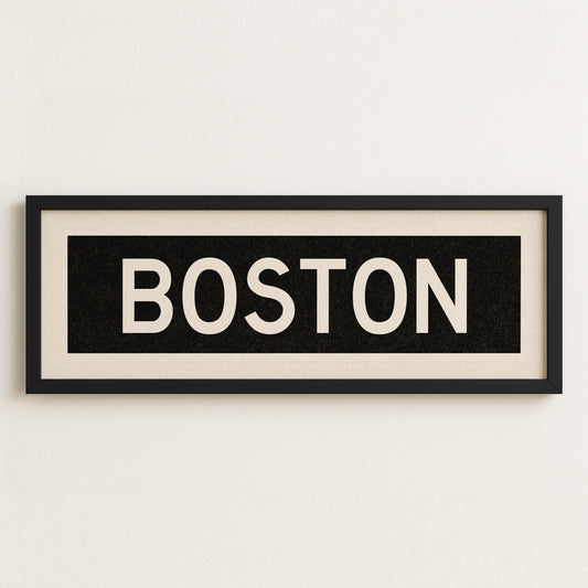 Framed Boston Massachusetts Bus Scroll