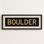 Framed Boulder Black and Gold Bus Scroll - Tejas Country Club