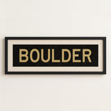 Framed Boulder Black and Gold Bus Scroll - Tejas Country Club