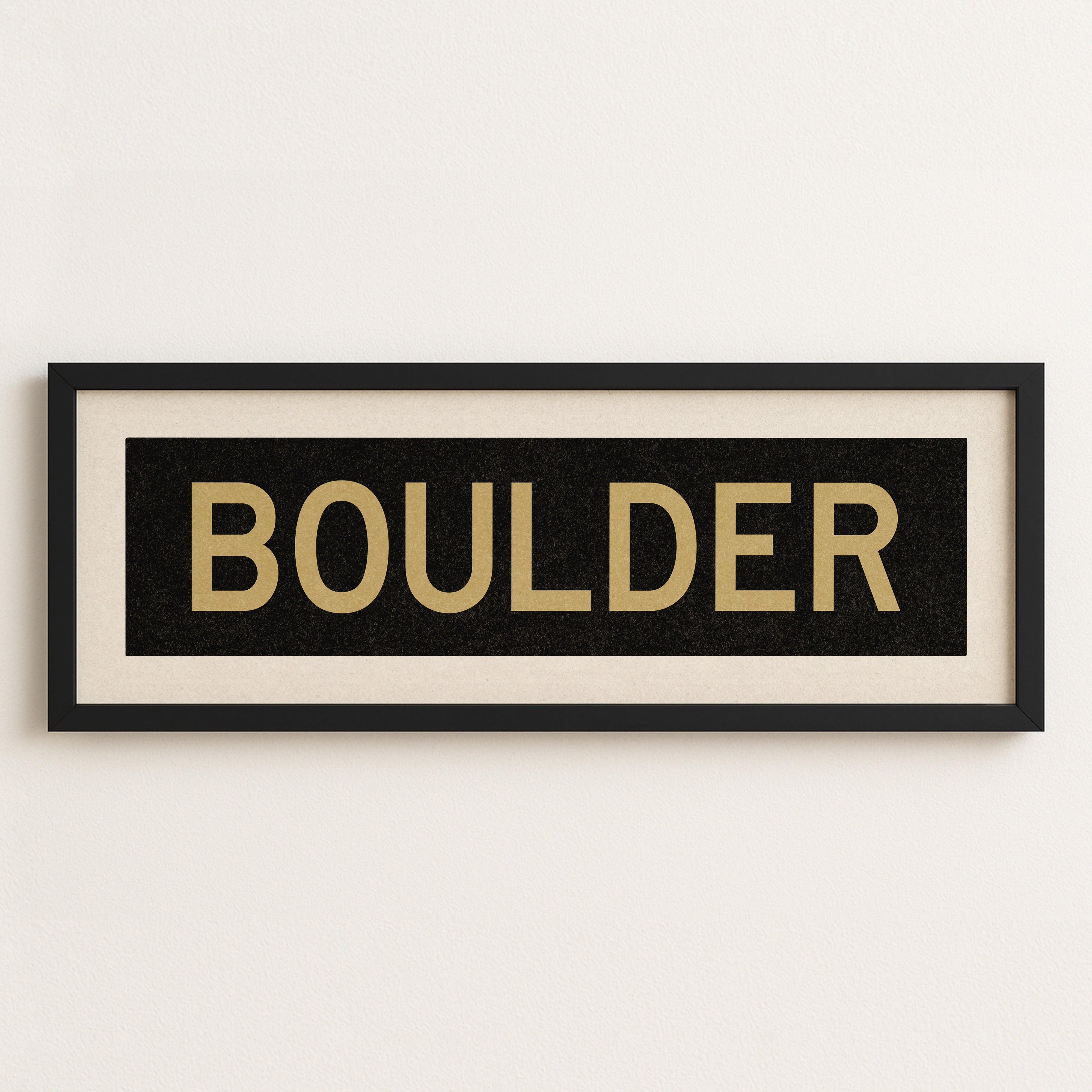 Framed Boulder Black and Gold Bus Scroll - Tejas Country Club