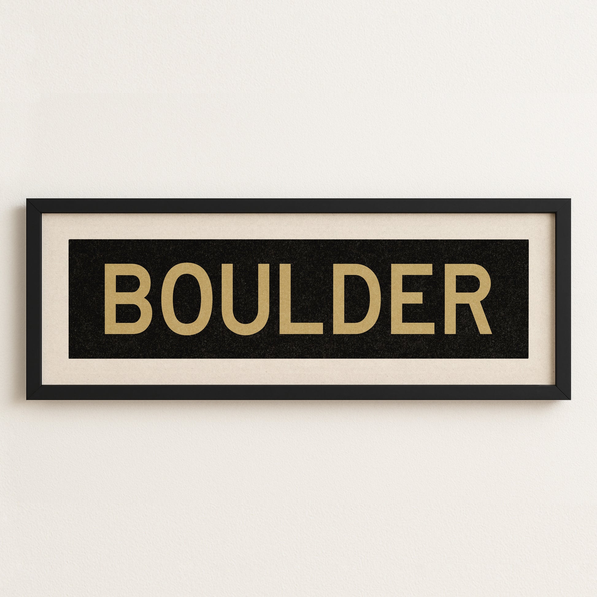 Framed Boulder Black and Gold Bus Scroll - Tejas Country Club