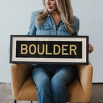 Framed Boulder Black and Gold Bus Scroll - Tejas Country Club