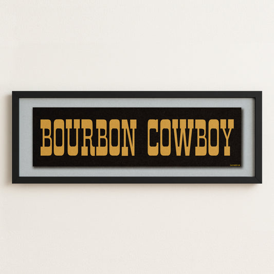 Framed Bourbon Cowboy Black Vintage Bumper Sticker Art Print