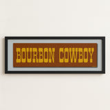 Framed Bourbon Cowboy Vintage Brown Bumper Sticker Art Print